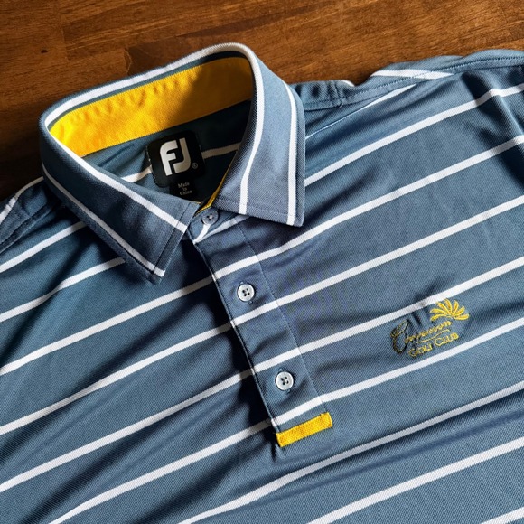 FootJoy Other - FootJoy Mens XL Blue Striped Cimarron Golf Club ProDry Performance Polo Shirt